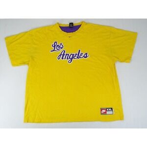 VTG Nike Team LA Lakers Center Check Heavyweight Cotton Embroidered Tee XXL Kobe